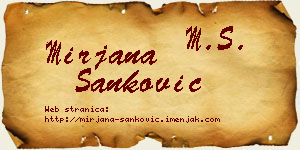 Mirjana Sanković vizit kartica
